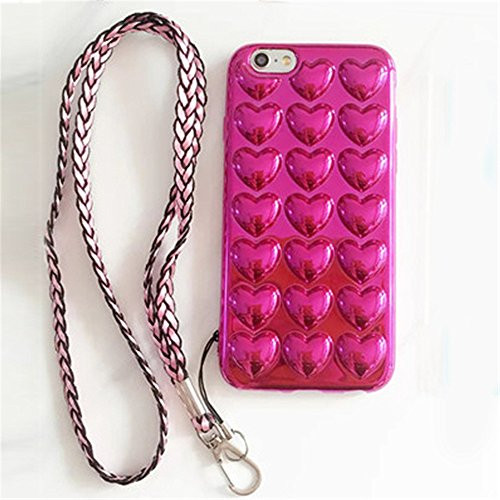 Luxury iPhone 6s Case, GIZEE Bling Cute 3D Stereoscopic Heart Shaped Electroplated Shockproof Soft T | Amazon (US)