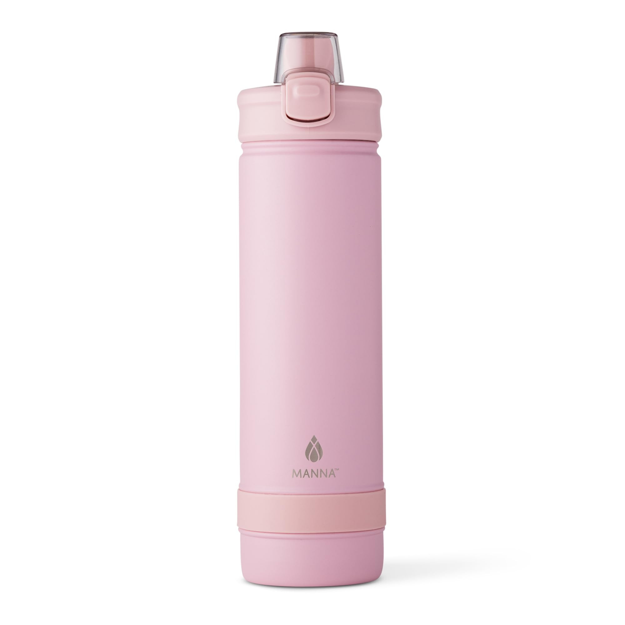 Manna Push Stainless Steel Bottle with Push-open Locking Lid and Sipping Spout - 26 Oz - Rose Pow... | Amazon (US)