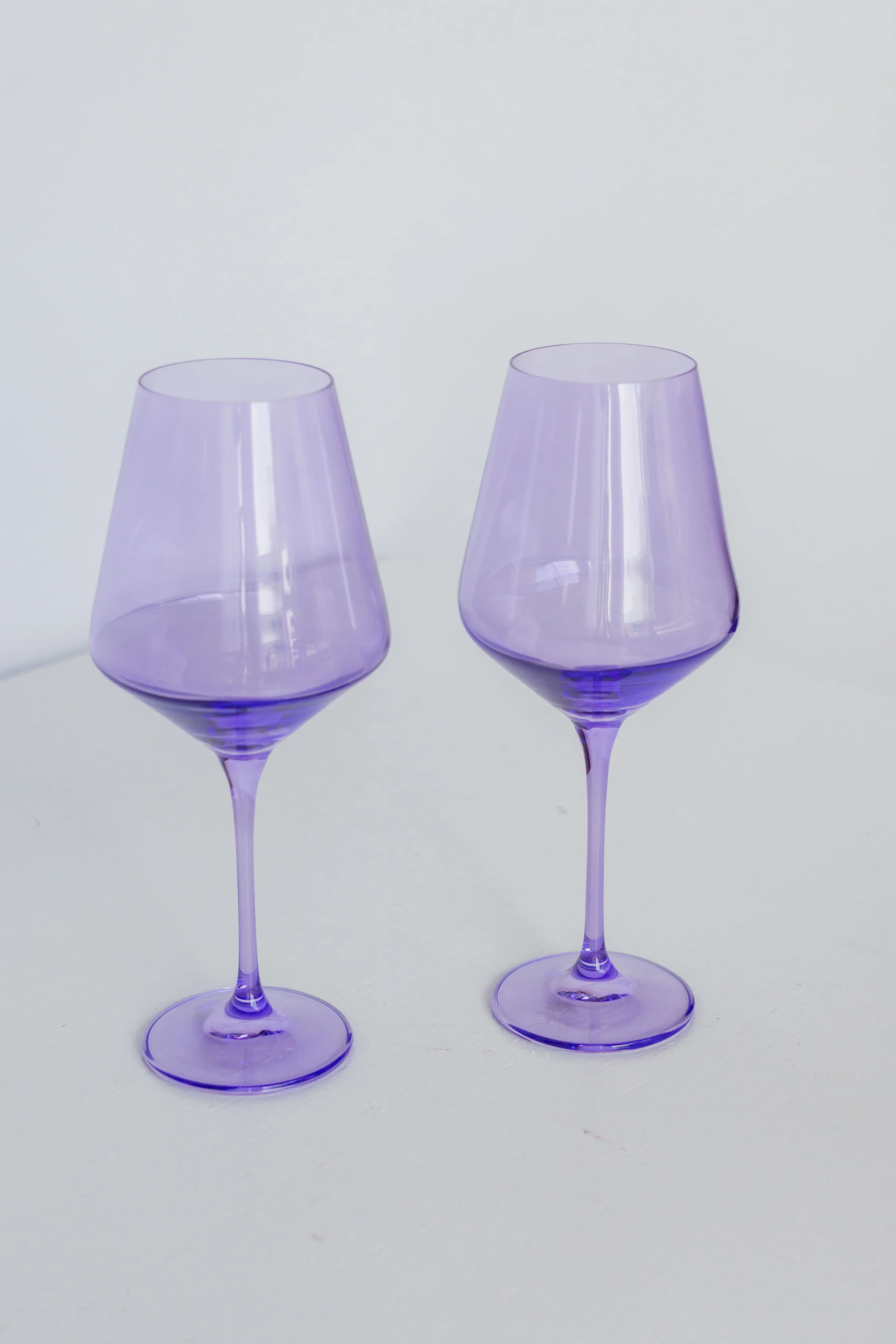 Estelle Colored Wine Stemware - Set of 2 {Lavender} | Estelle Colored Glass
