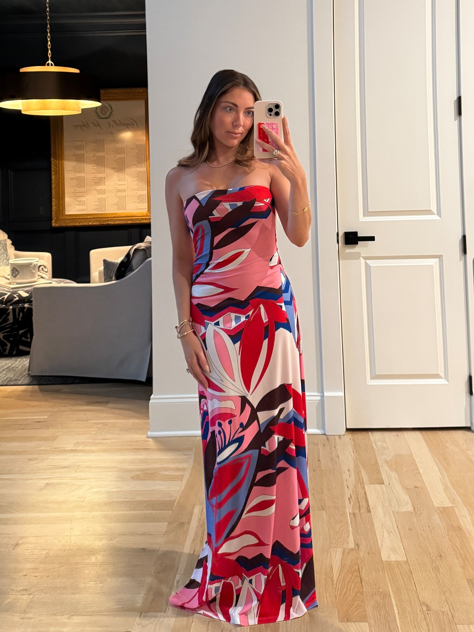 Ramy Brook Bernard’s Floral A-Line Strapless Maxi Dress perfect for date night plus my favorite givenchy setting powder