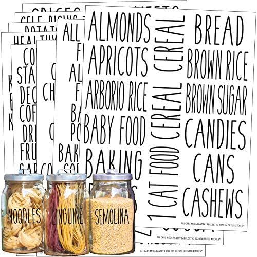 Talented Kitchen 136 All Caps Pantry Labels – 136 Kitchen Pantry Names – Food Label Sticker, ... | Amazon (US)