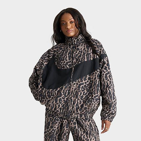 Nike Women's Sportswear Woven Printed Jacket in Black Size: Large | JD Sports (US)