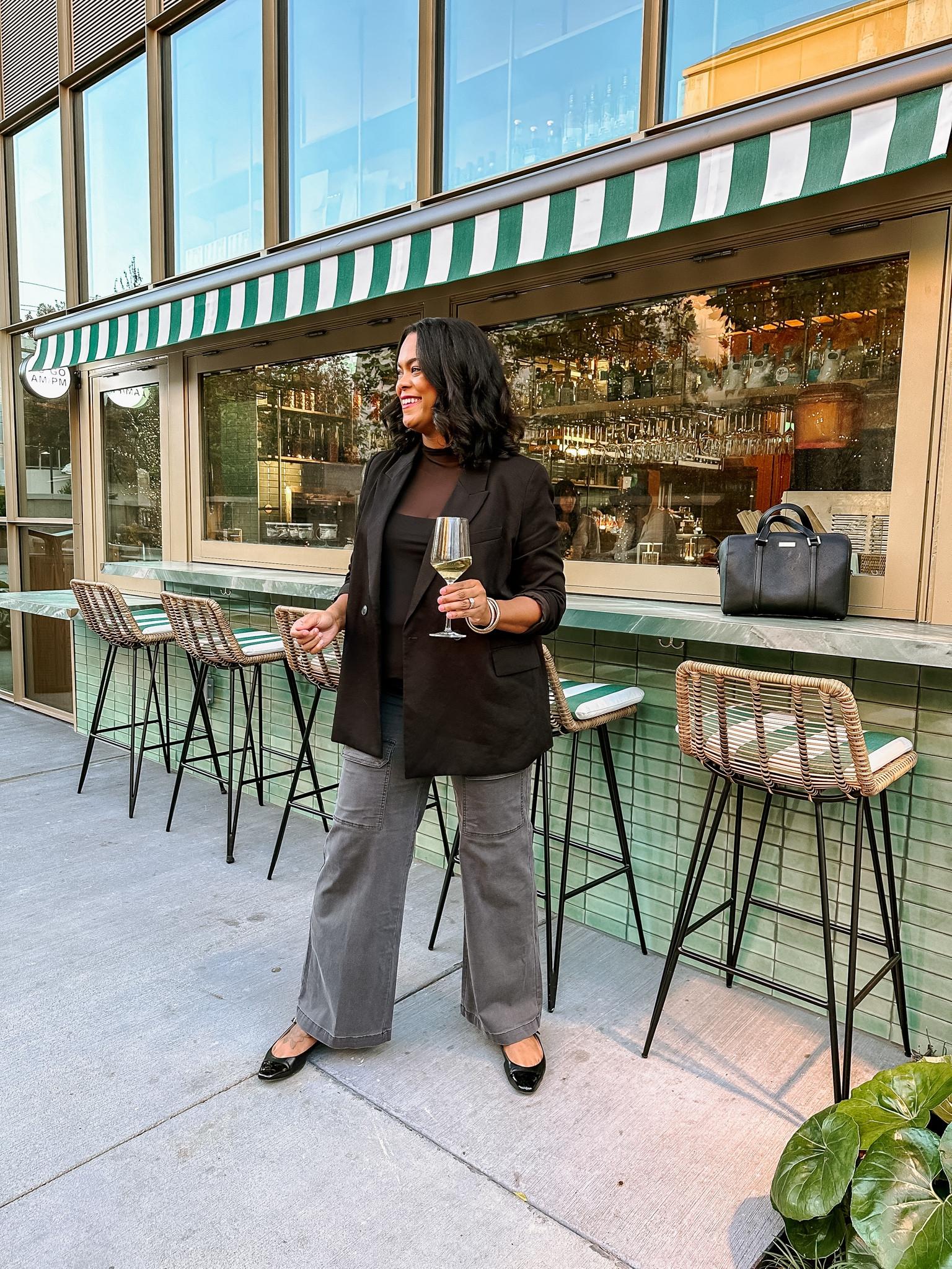 An easy day to night look. These pants feel like leggings. Pull on pants and so comfortable. Size L in top and bottoms.

#LTKWorkwear #LTKMidsize