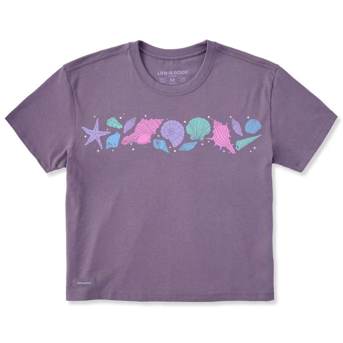 Women's Seashell Sparkles Short Sleeve Crusher Boxy Tee | Life is Good