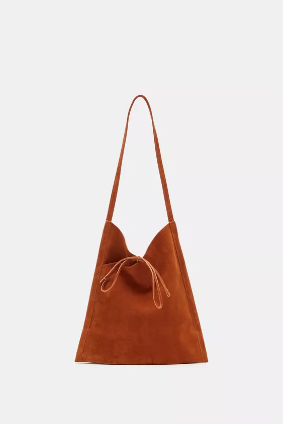 FLAT LEATHER MINI BAG WITH TIE CLOSURE | Zara Canada