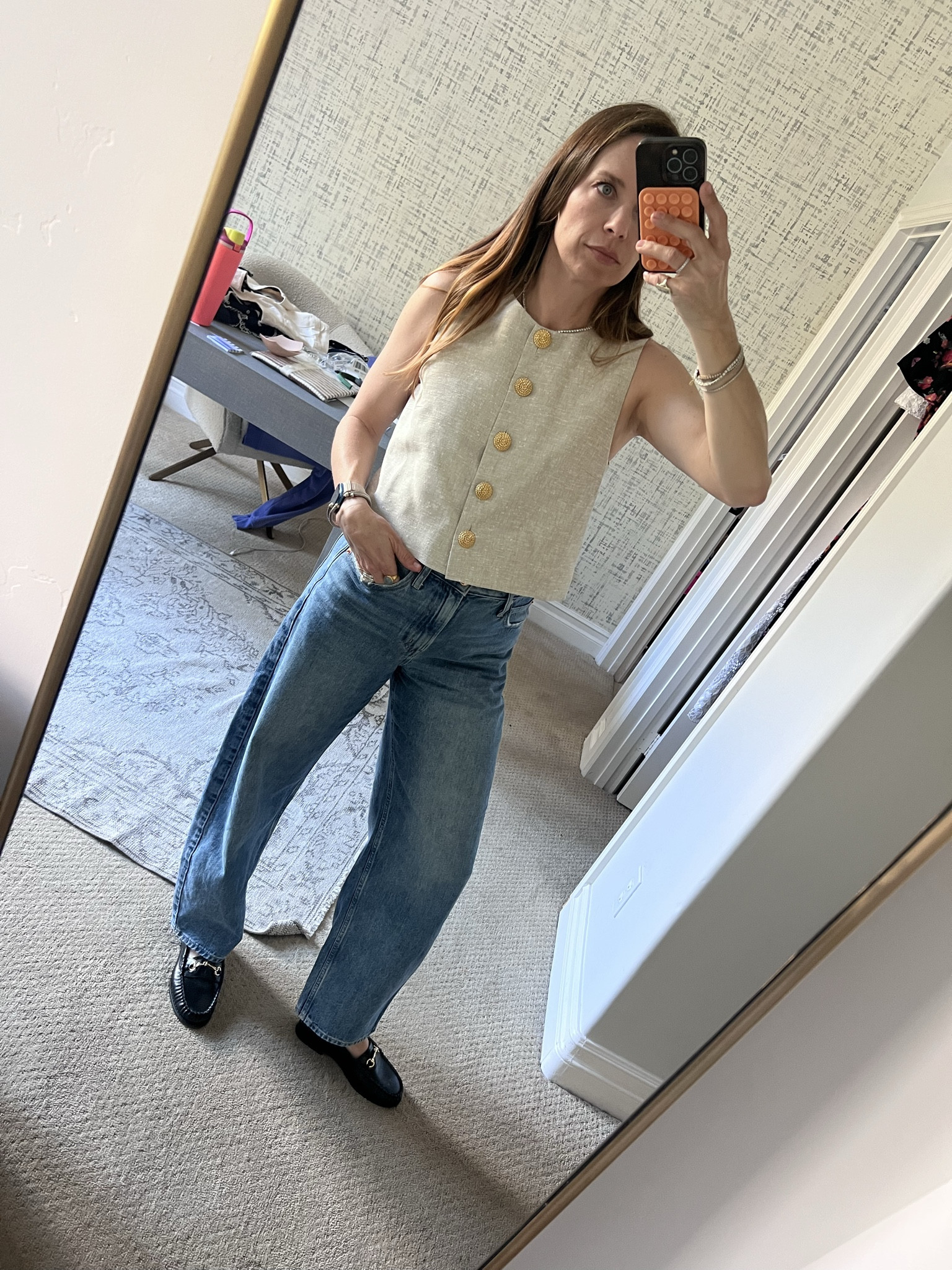 @SEZANE @gapstyle cool girl style, cool girl aesthetic, simple vest, going out Top, going out top over 40, linen vest, vintage style, vintage look, cool girl outfit, Gucci look for less, perfect barrel jeans ￼

#LTKWorkwear #LTKmomlife #LTKOver40