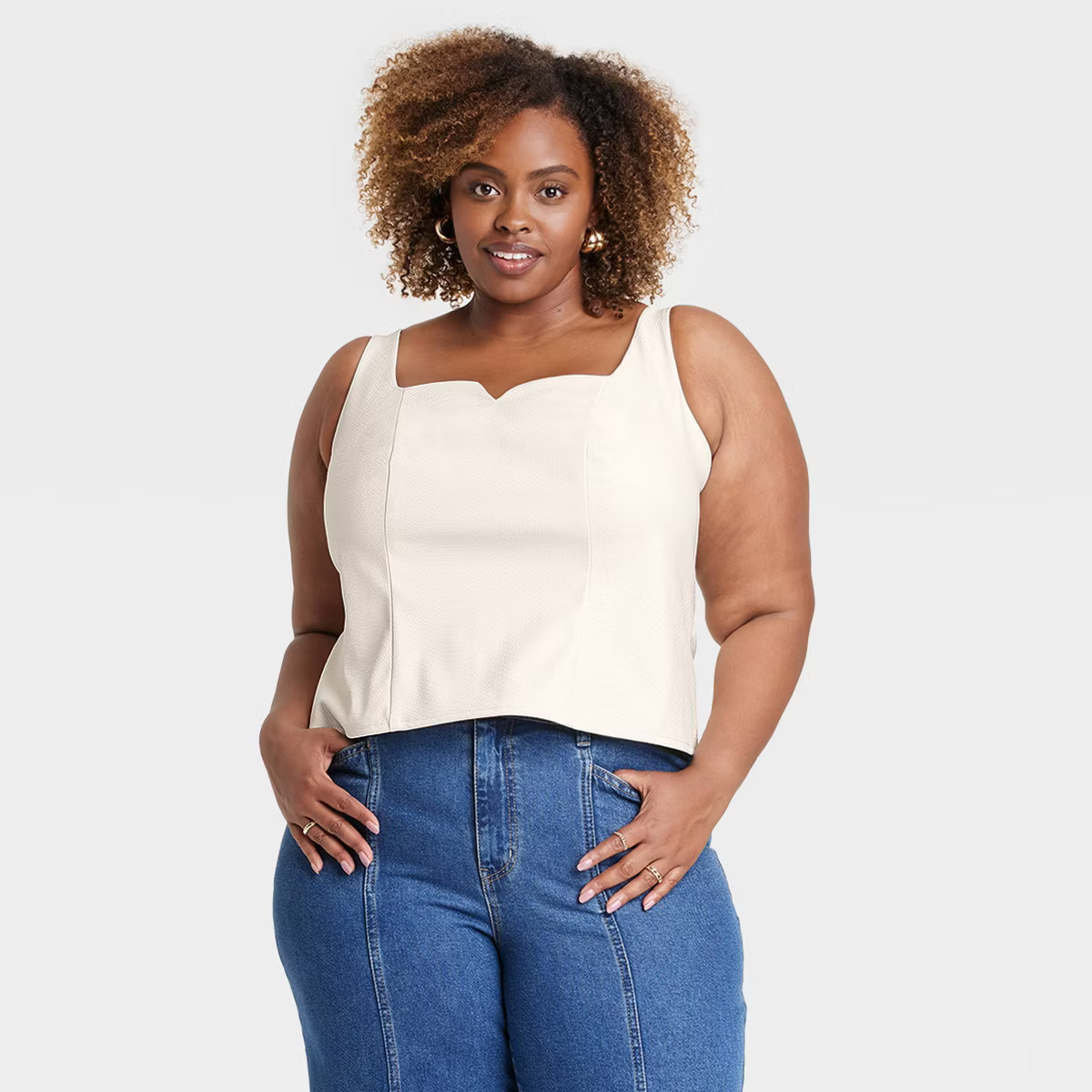 Women's Faux Leather Corset Tank Top - Ava & Viv™ | Target