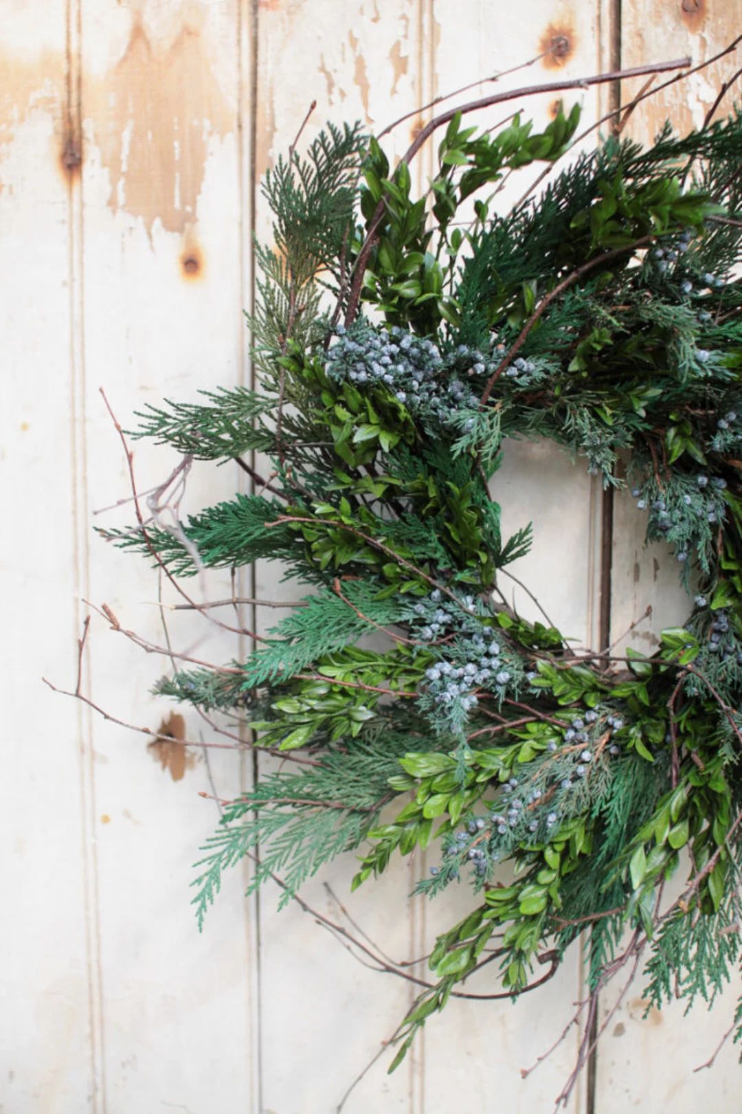 Solstice Night Wreath - Winter Wreath - Christmas Wreath - Preserved Greens | Etsy (US)