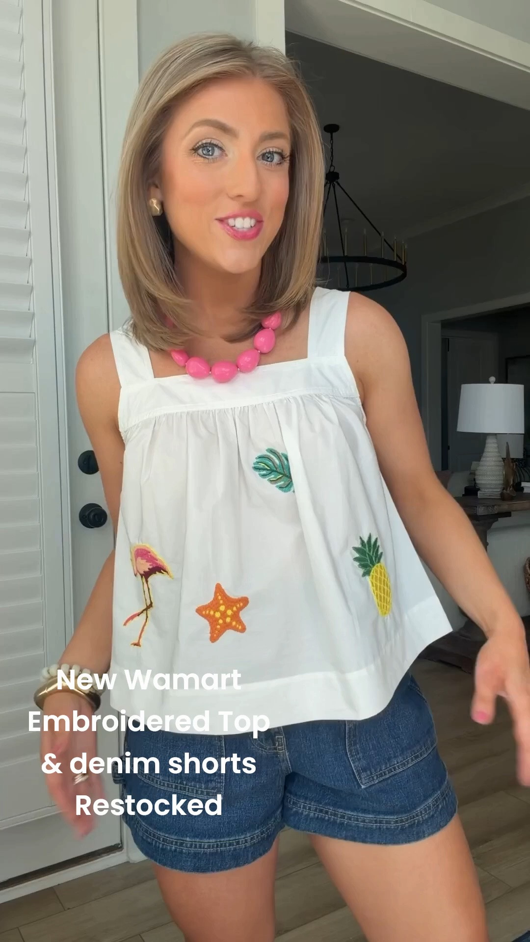 This might be one of the cutest tops I’ve found all season! 🍍🌴🦩 The colorful tropical embroidery is so fun for summer, beach trips, cruises, and vacations. I paired it with my favorite denim shorts for an easy outfit that’s playful without trying too hard.

Runs true to size and is such a standout Walmart new arrival!

#WalmartFashion #SummerStyle #VacationOutfit #BeachStyle #TropicalStyle #DenimShorts #AffordableFashion #WalmartFinds #OOTD #SummerFashion

#LTKootd #LTKPetite