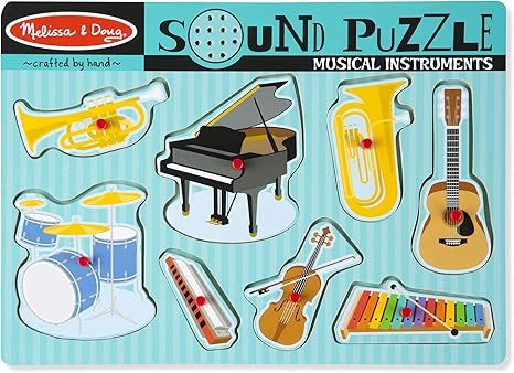 Melissa & Doug Musical Instruments Sound Puzzle - Wooden Peg Puzzle (8 pcs) | Amazon (US)