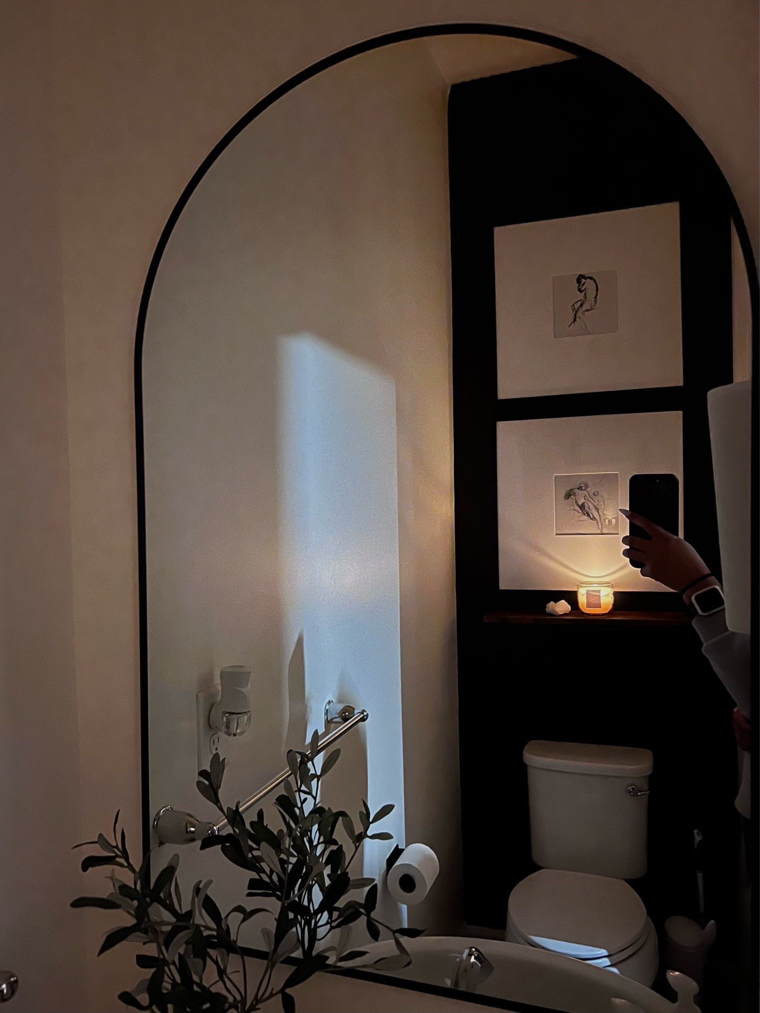 Finally added a mirror to this half bathroom. Love this! 24x36 
Walmart finds. Bathroom decor. Mirror with arch! Modern decor sale

#LTKHome #LTKSaleAlert