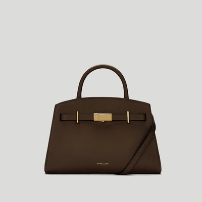 DeMellier The Small Hudson in Mocha Small Grain Leather Crossbody bag | DeMellier