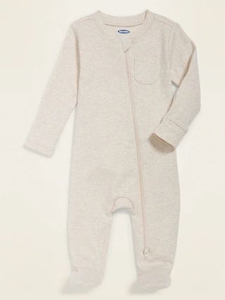 Unisex Solid Footie Pajama One-Piece for Baby | Old Navy (US)