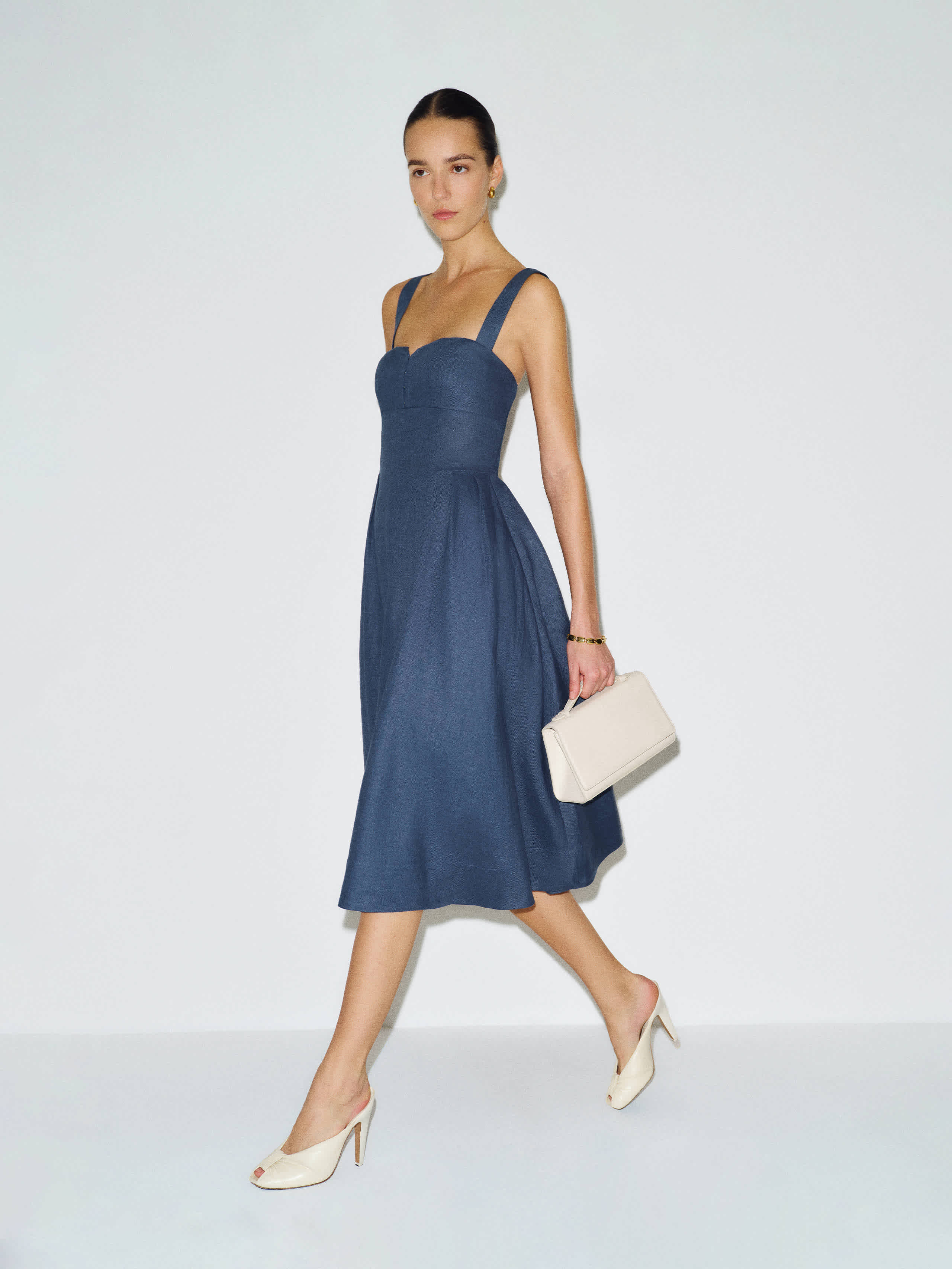 Reformation Roma Linen Dress Blue 12 | Reformation (Global)