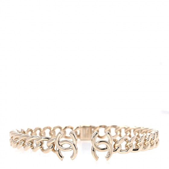 CHANEL Metal CC Chain Link Choker Necklace M Gold | FASHIONPHILE | Fashionphile