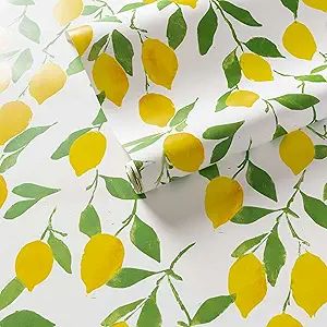 Lovely Lemons Wallpaper, Roll, Yellow/Orange/Green Graphic Pattern | Amazon (US)