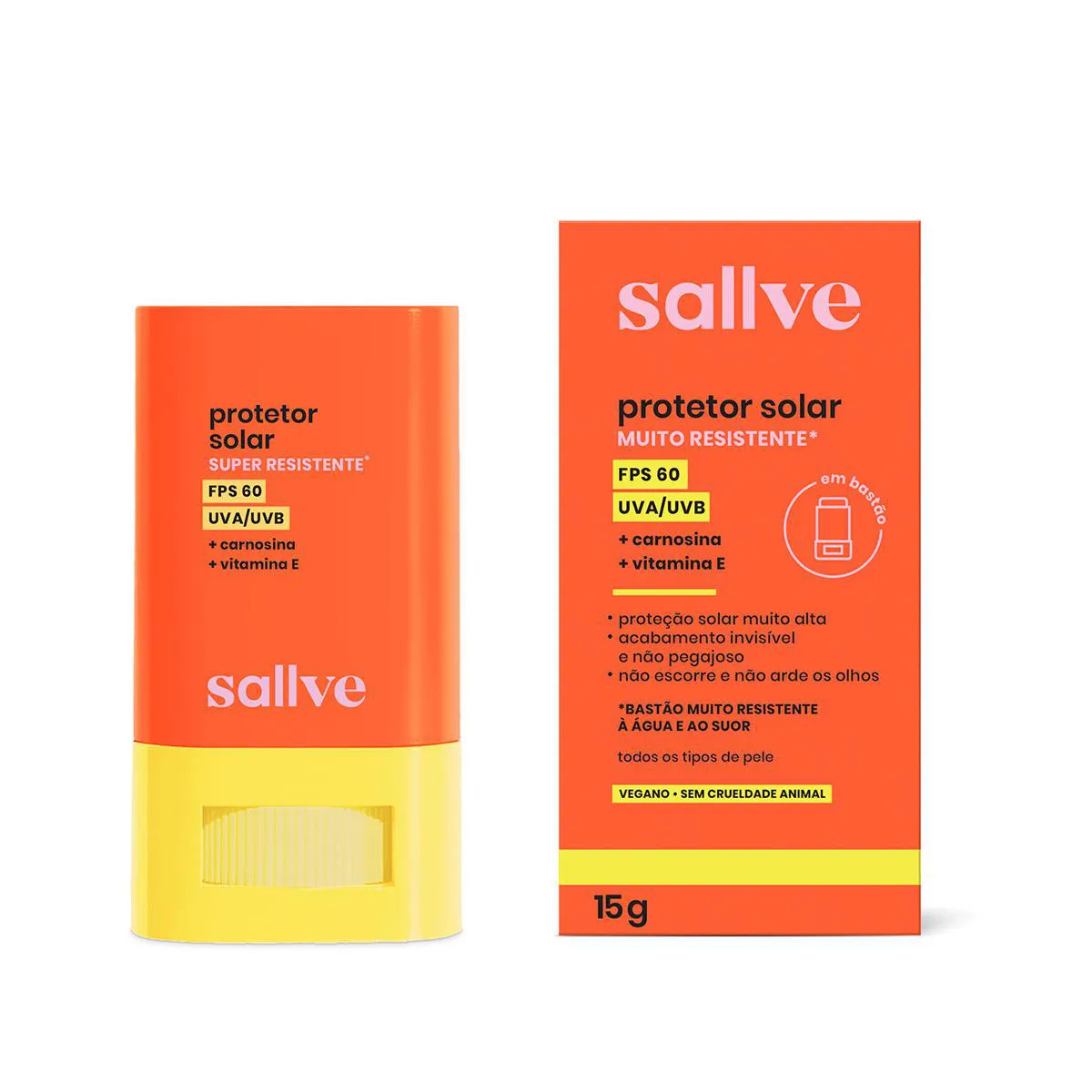 Protetor Solar Bastão Fps 60 Sallve 15G | DrogaRaia (BR)