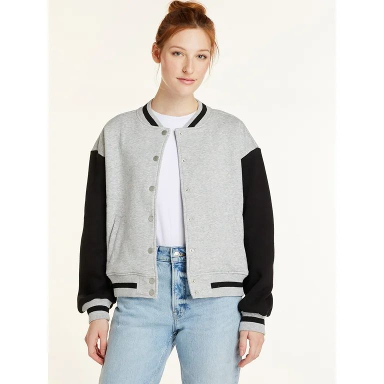 No Boundaries Juniors Varsity Jacket, Sizes XS-3XL | Walmart (US)