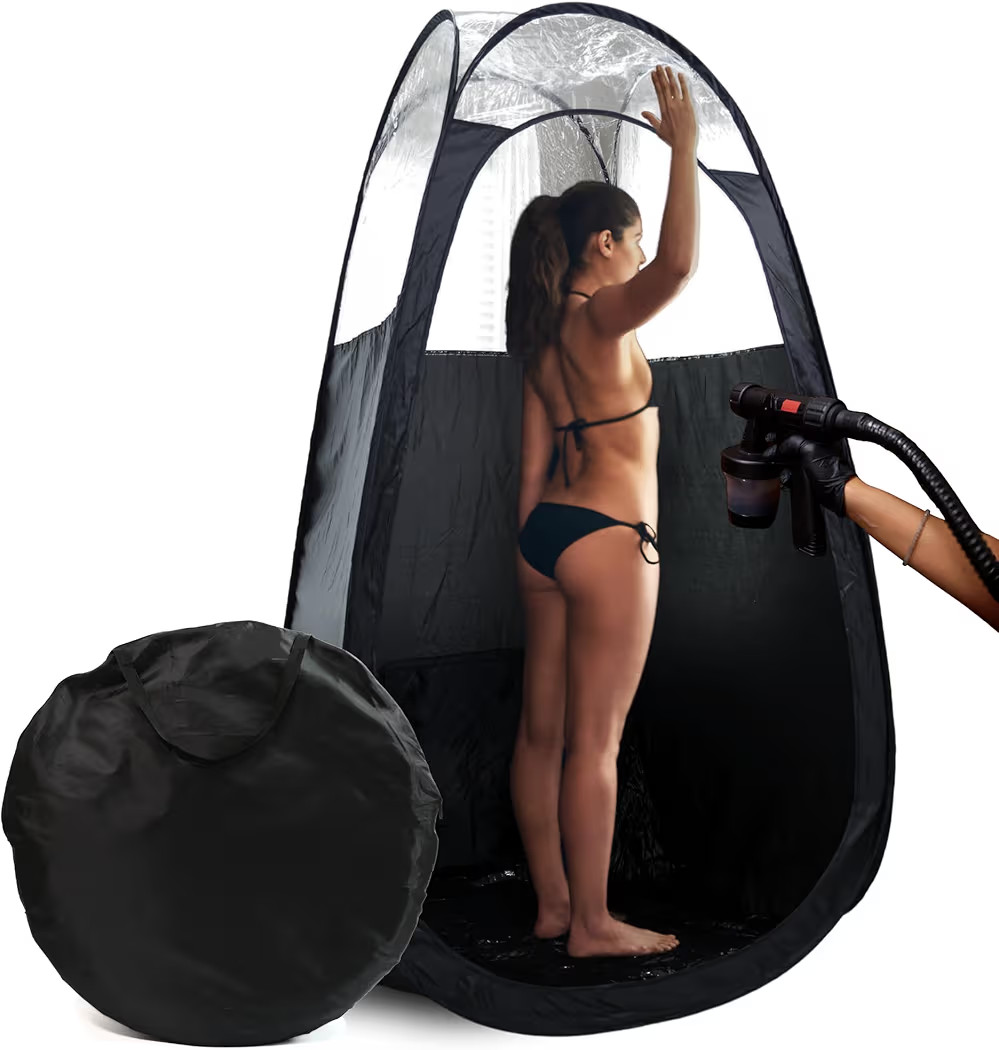 Large Spray Tan Tent – Deluxe Pop Up Tent Portable Tanning Booth with Carry Case – Clear Wind... | Amazon (US)