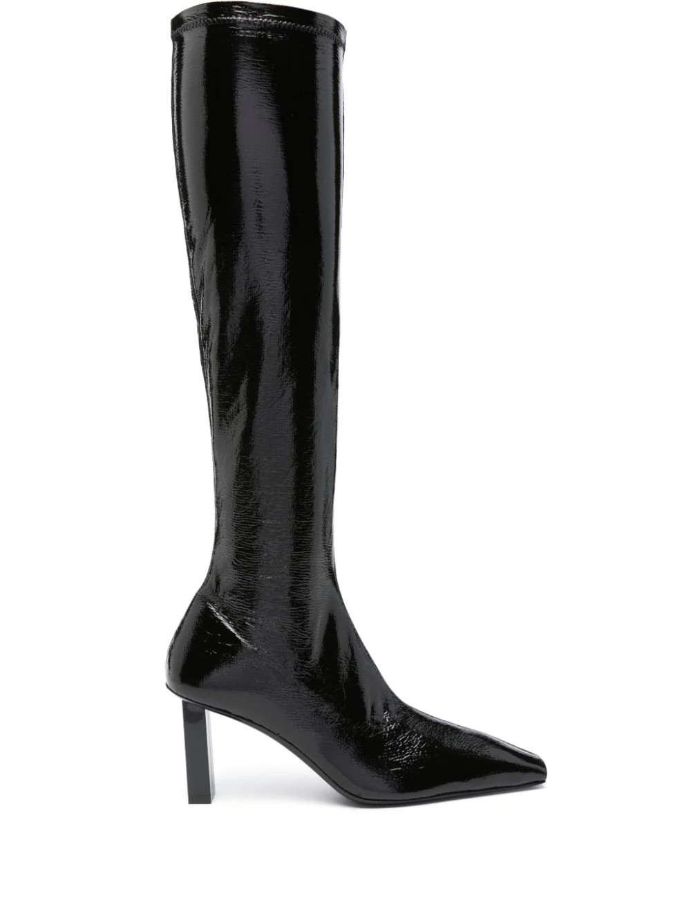 Courr\u00e8ges 80mm knee-high Leather Boots | Black | FARFETCH | Farfetch Global