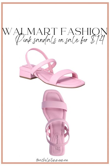 My favorite pink sandals are currently on sale for $14! They also come in black. They run true to size and I have worn them too many times to count. They are comfortable as well.

Walmart fashion. Walmart finds. LTK sale alert. Pink sandals. 