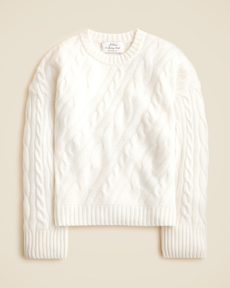 Spring Street cashmere twisted cable-knit sweater | J. Crew US