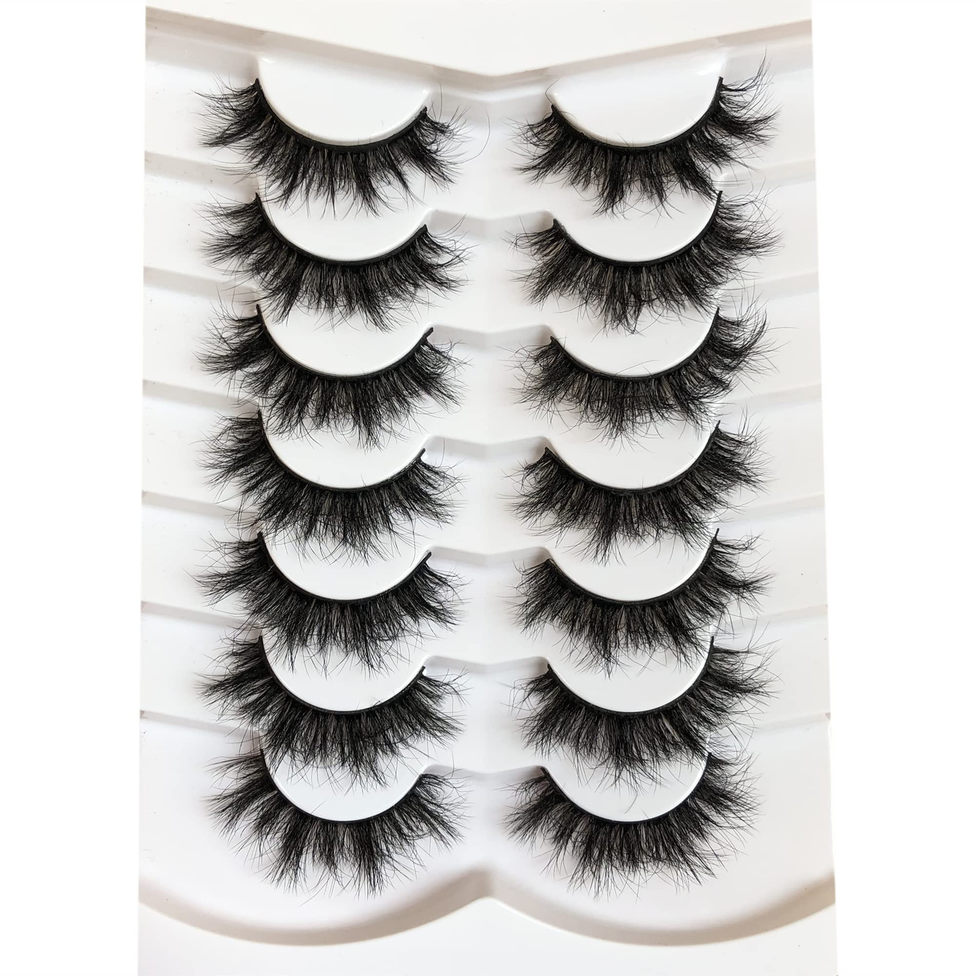 Pooplunch False Eyelashes Fluffy 8D Faux Mink Lashes Pack 15MM Wispy Short Natural Fake Eye Lashe... | Amazon (US)