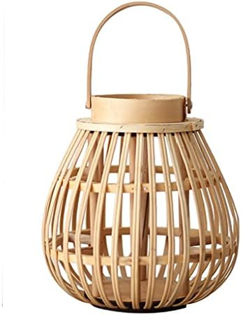 Fenteer Rattan Bamboo Woven Lantern Hanging Tea Light Candle Holder, Polished, Beige S | Amazon (US)