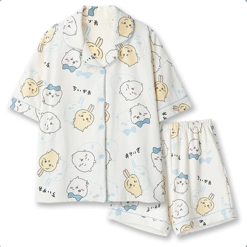 Women's Cute Cartoon Print Kawayi 100% Cotton Short Sleeve Pajamas Set, 2-Piece | Amazon (US)