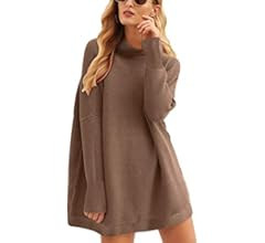 Prinbara Women's Long Sleeve Mock Neck Sweater Loose Fitting Knit Pullover Tops Slouchy Tunic | Amazon (US)