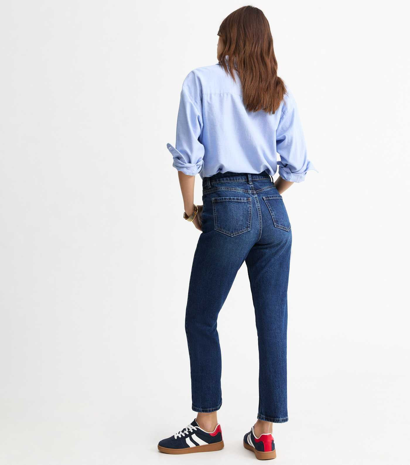 Blue Hannah Ankle Grazer Straight Leg Jeans | New Look | New Look (UK)