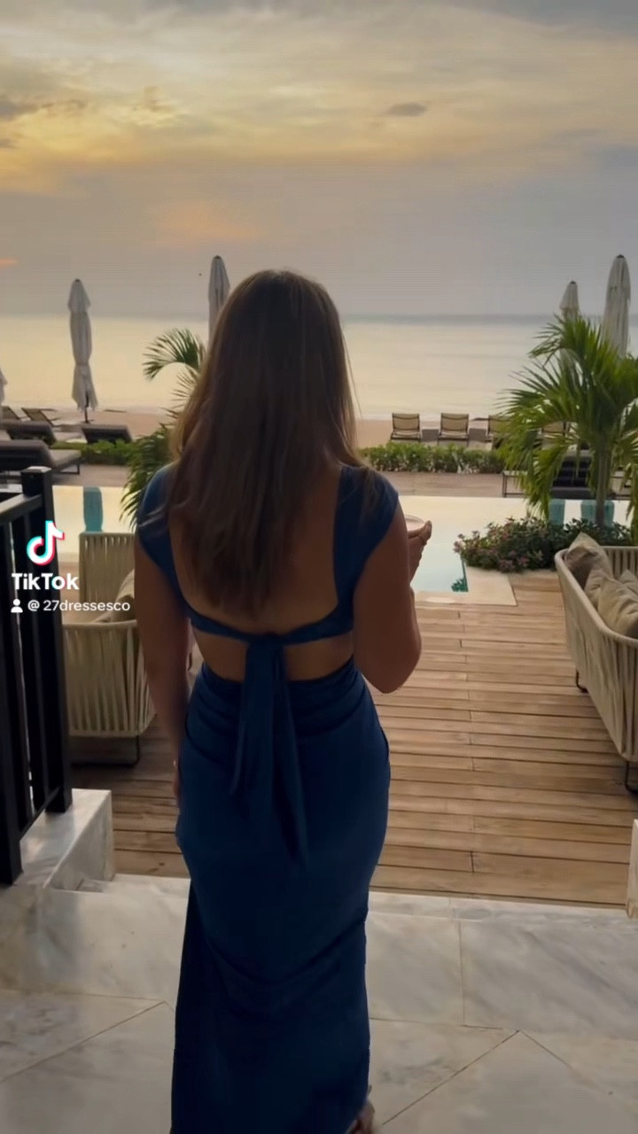 Jamaica sunsets in the Michael Costello Sapphire Gown 💙 Our favorite summer vacation dress & currently on sale!

#LTKSaleAlert #LTKSeasonal #LTKVideo