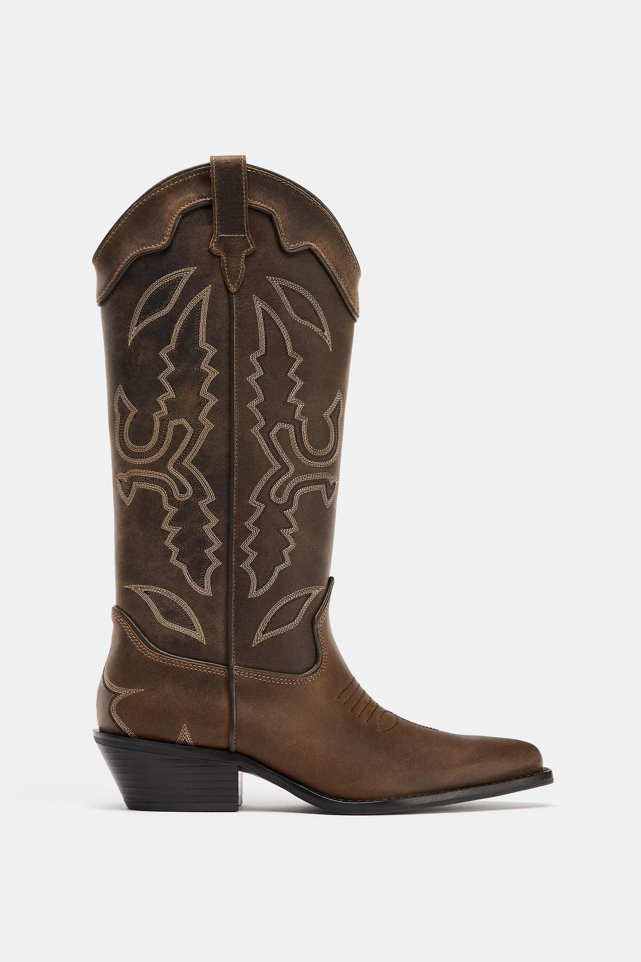 LEATHER COWBOY BOOTS | Zara US