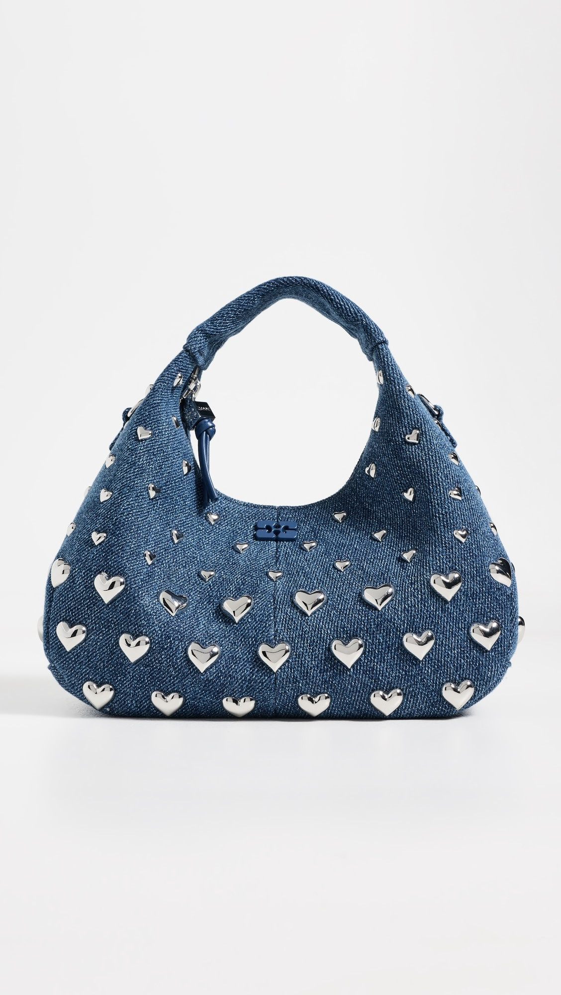 Heart Stud Denim Mini Hobo Bag | Shopbop