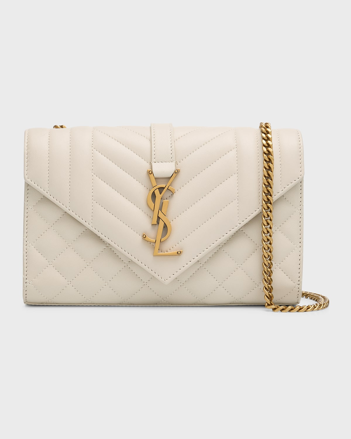 Envelope Triquilt Small YSL Shoulder Bag in Smooth Leather | Neiman Marcus