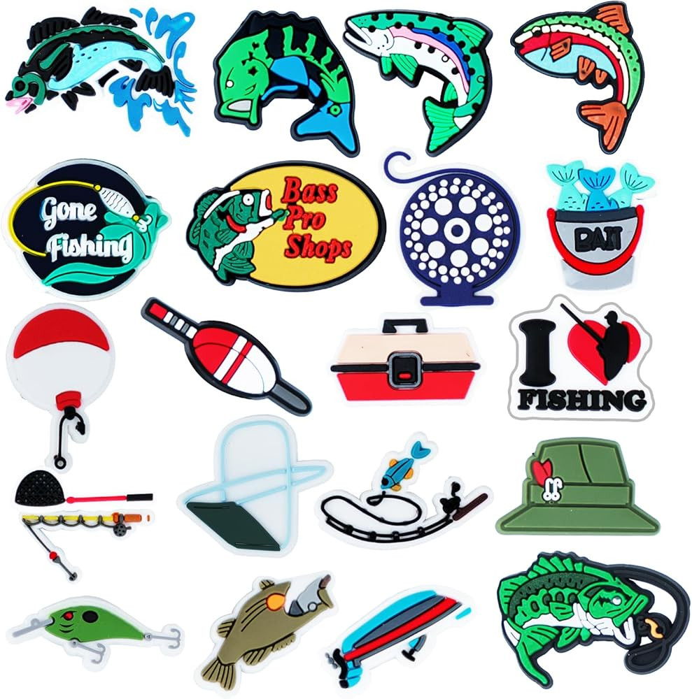 Fishing Shoe Charms for Clog Sandals, Ideal Gift for Fishing Lovers, Fishing Themed Shoe Decorati... | Amazon (US)