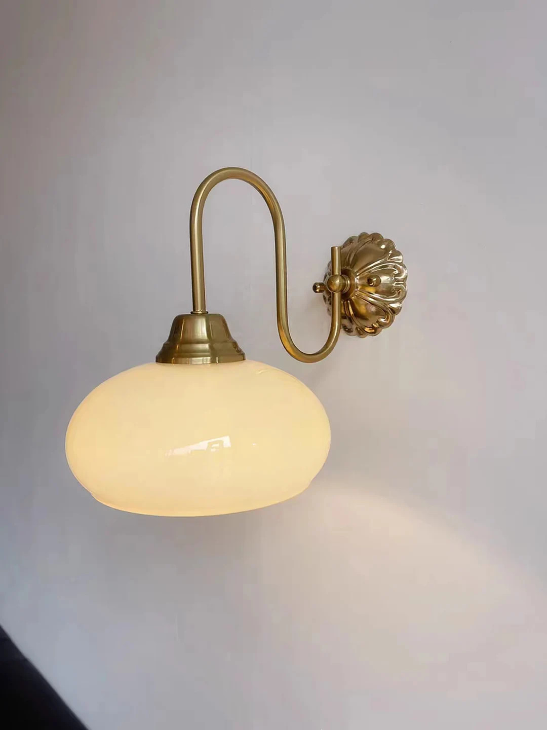 Vintage Flower Base Retro Bauhaus Glass Wall Sconce Bedroom Bedside Living Room Wall Lamp Antique... | Etsy (US)