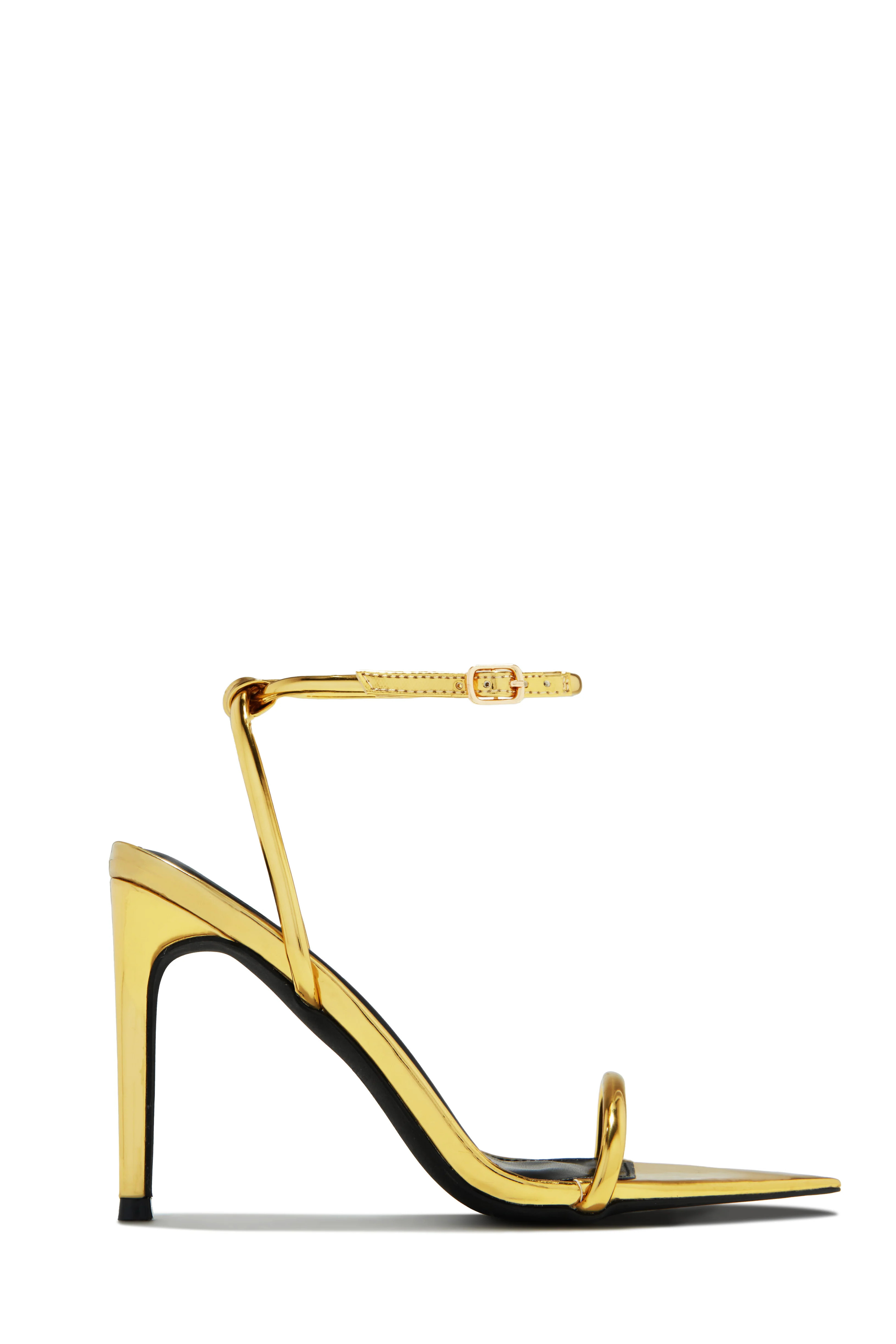 Anezia Single Sole High Heels - Gold 7.5 / Gold | MISS LOLA