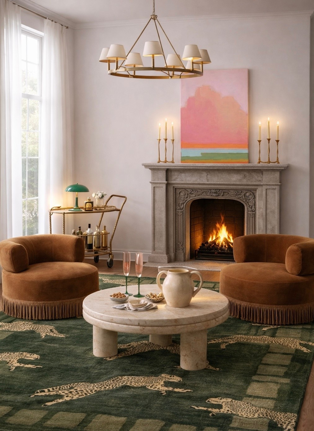 There’s something about a glowing fireplace, a good chair, and a quiet cocktail at the end of the week.

The artwork sets the tone.
The fire does the rest.

Weekend officially starts here.
#FridayNightMood
#FireplaceGlow
#LoungeLife
#CocktailHour
#GoldenHourAtHome
#LivingRoomStyle
#CuratedInteriors
#EveningVibes
#fireplace #art #loungchair #washablerug #coffeetable #wineglass ✨ #FridayLivingSeries


#LTKHome #LTKSaleAlert