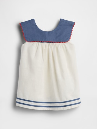 Baby Linen-Cotton Sailor Dress | Gap (US)