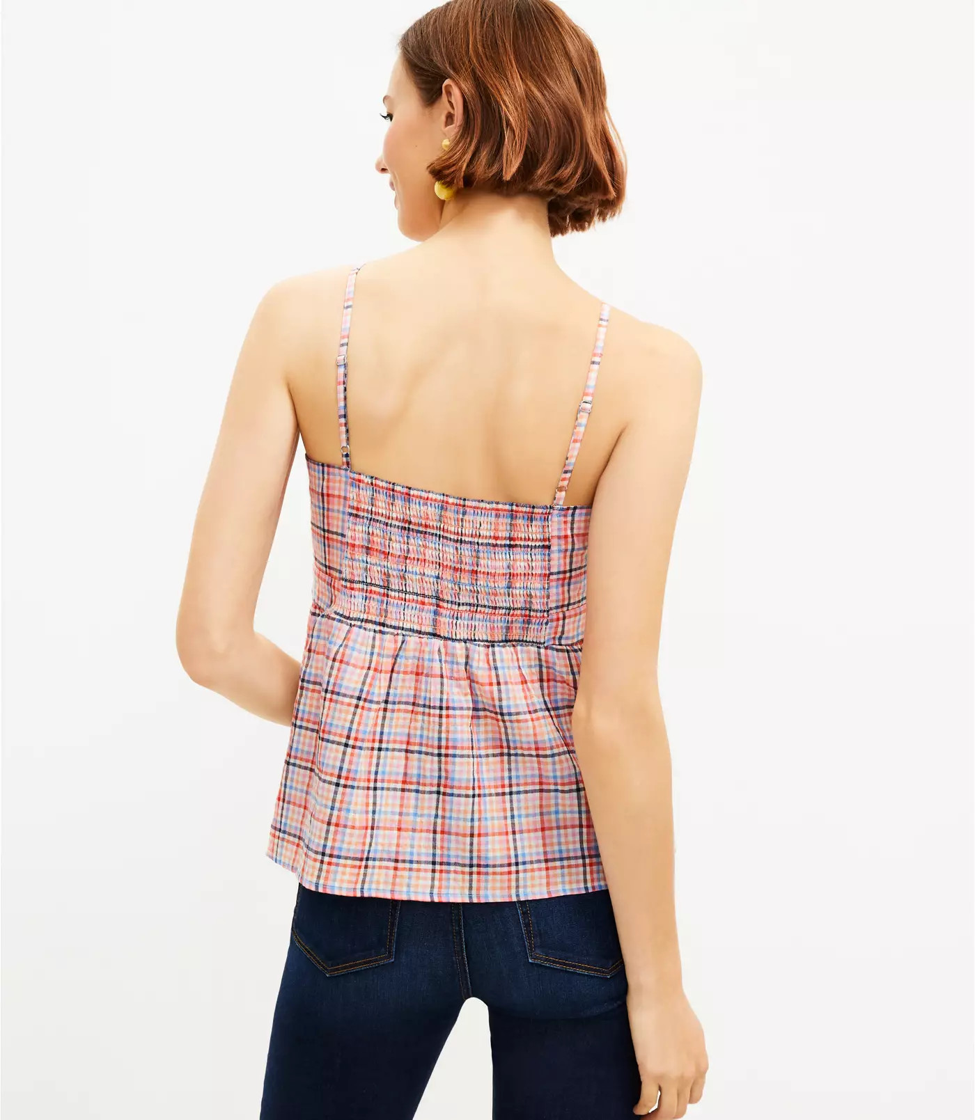 Gingham Tie Front Cami | LOFT | LOFT