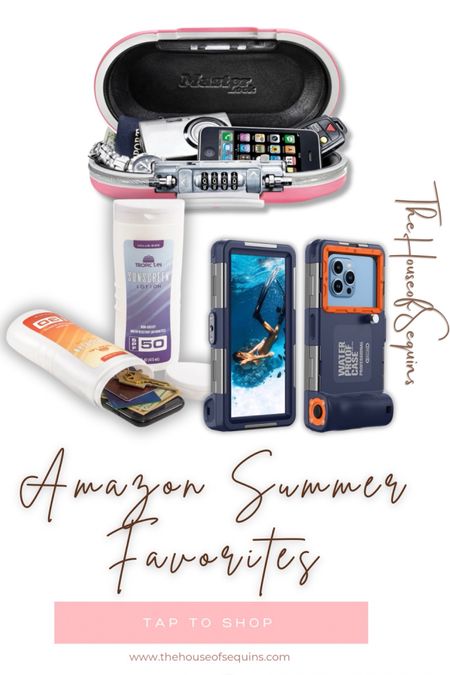Amazon summer finds, Amazon summer, beach chair lock box, underwater photography phone cash waterproof, sunscreen diversion bottles, decoy bottles, beach, festival, pool, theme parks, tailgating, sports games, tips, travel tips, vacation, Amazon finds, Walmart finds, amazon must haves #thehouseofsequins #houseofsequins #amazon #walmart #amazonmusthaves #amazonfinds #walmartfinds #amazontravel #lifehacks

