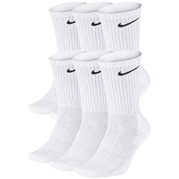 NIKE Everyday Performance Training Socks (6-Pair) (M (Men's 6-8 / Women's 6-10), Crew White) - Wa... | Walmart (US)