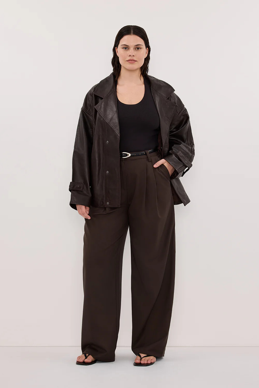 EDEN BITTER CHOC TAILORED PANT | DISSH