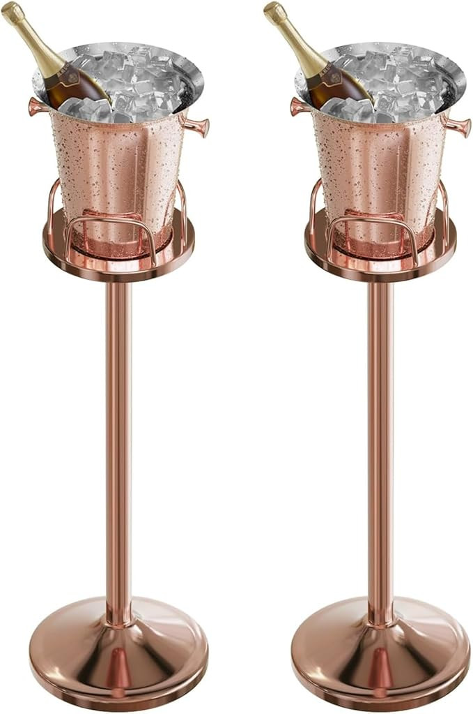 Ice Bucket with Stand Standing Champagne bucket for Party Stainless Steel Wine Bucket Wine Cooler... | Amazon (US)