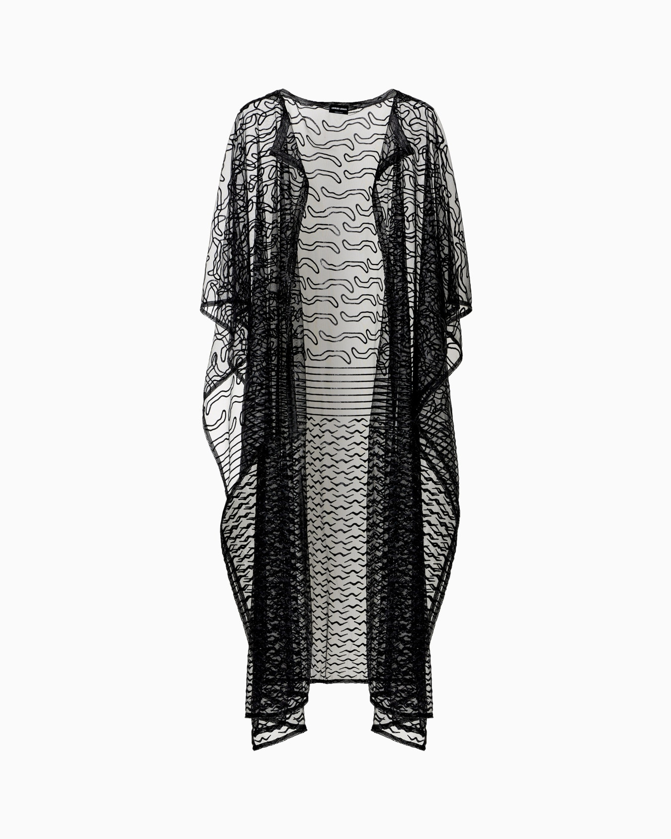 Embroidered tulle cape | Armani US