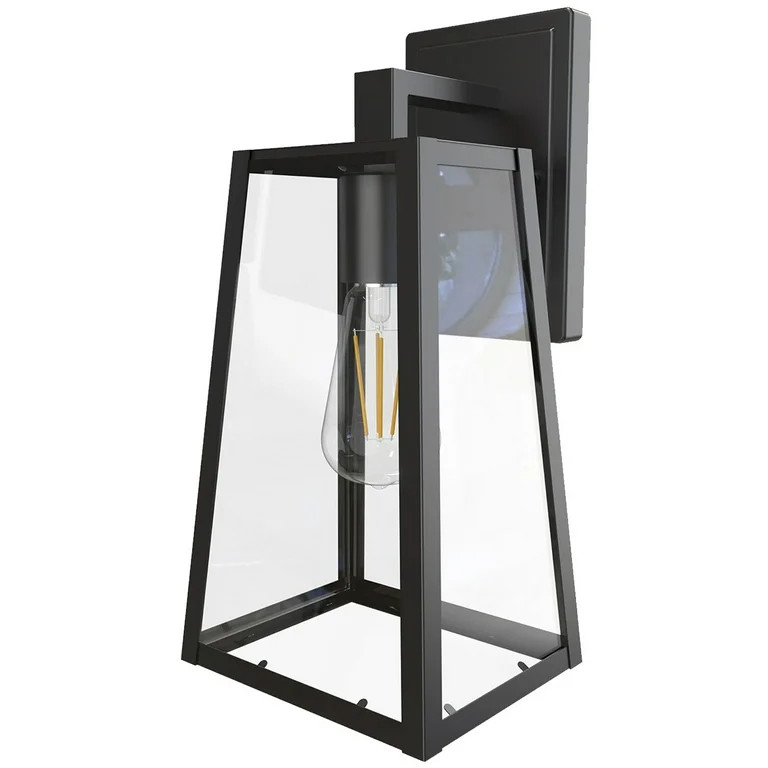 Better Homes & Gardens 13.8"H Bronze Classic Outdoor Wall Light, Glass Shade, ST19 LED Bulb Inclu... | Walmart (US)