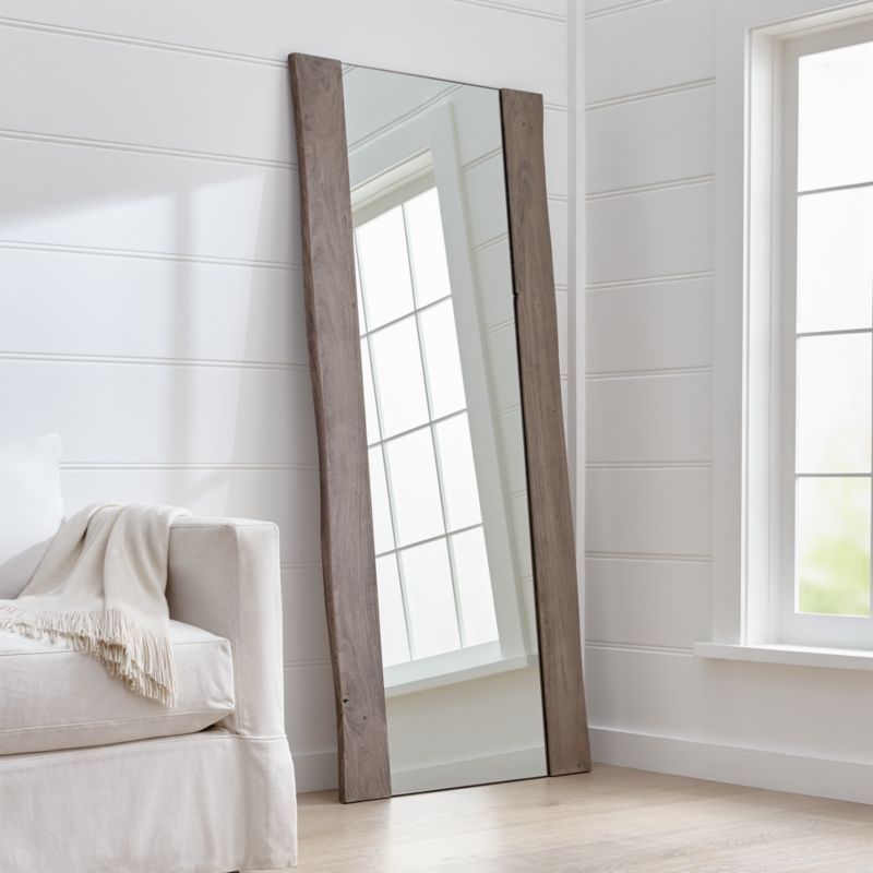 Yukon Grey Live-Edge Floor Mirror + Reviews | Crate and Barrel | Crate & Barrel