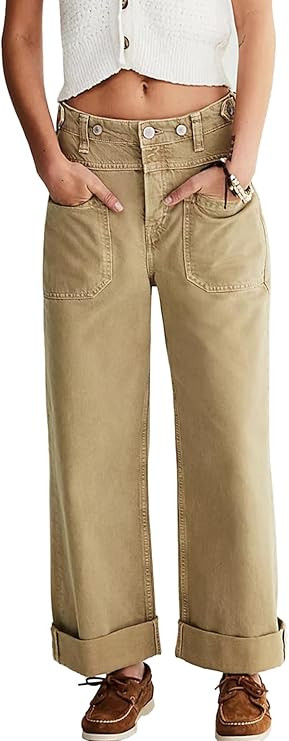 Allimy Womens Jeans High Waisted Straight Leg Baggy Boyfriend Jeans for Women Trendy 2025 Cargo P... | Amazon (US)