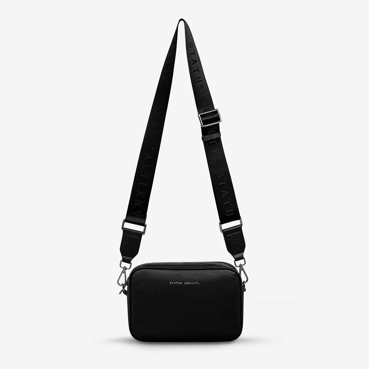 Plunder With Webbed Strap Black Crossbody Bag | Status Anxiety® | Status Anxiety 